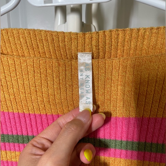 Vintage 90s Rainbow striped knit sweater festival pattern - Picture 3 of 4